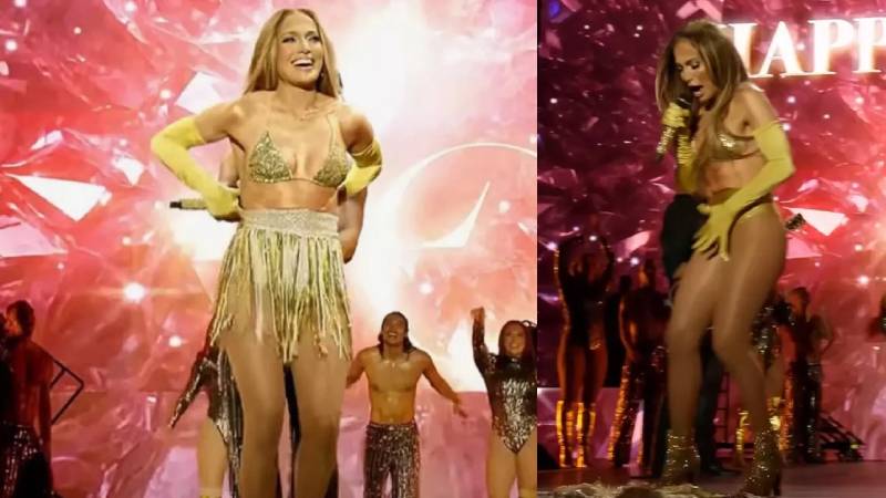 Jennifer Lopez’in sahnede eteği düştü: İyi ki iç çamaşırım vardı