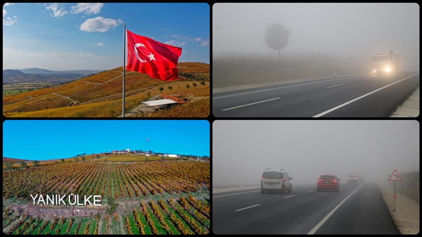 Yanık Ülke’de sonbahar renkleri, Tekirdağ’da sis