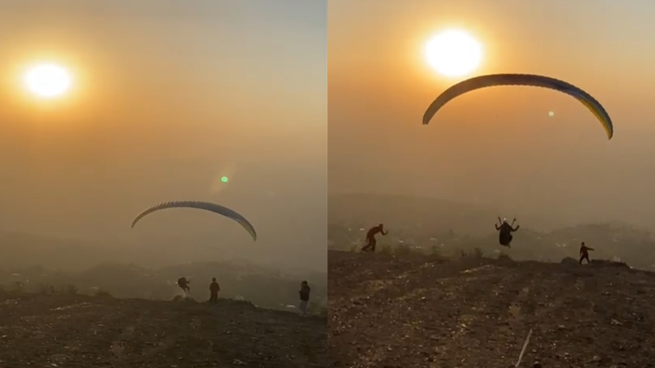 Yamaç paraşütçüsü kalkarken kayalara çarptı