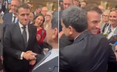Macron Mazlum Abdi ile kucaklaştı
