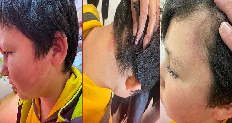 Gaddar veli sınıfı basıp 8 yaşındaki çocuğu dövdü!