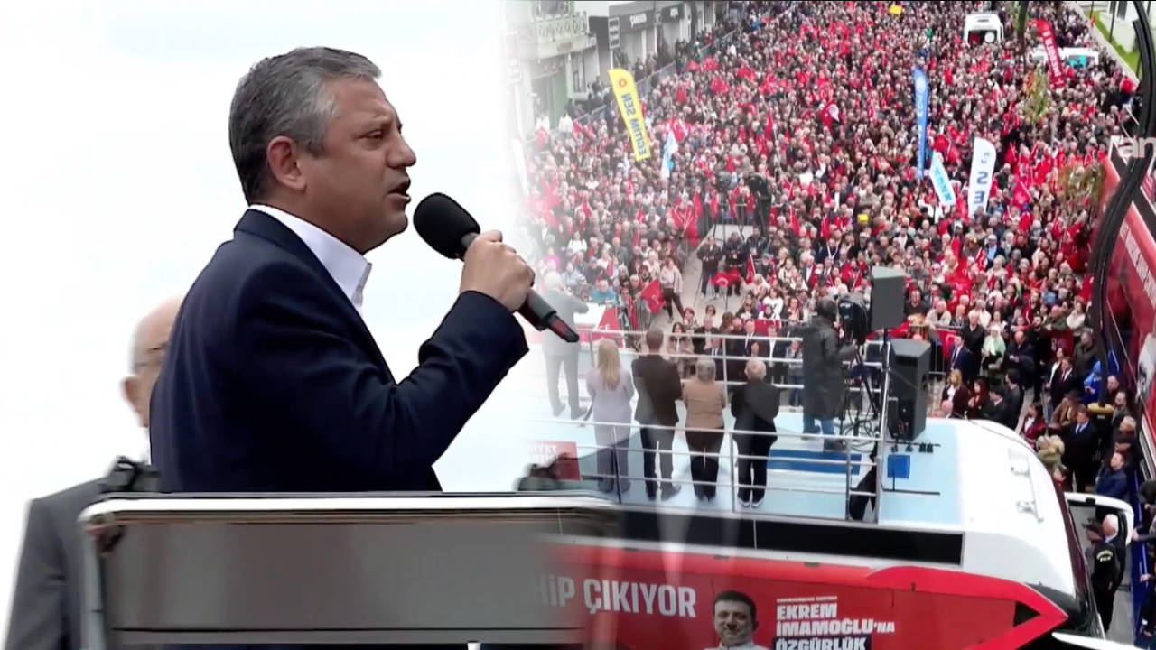 CHP lideri Özel Karabük mitinginde: Hızlı tren yaptılar, rayını İngilizden aldılar