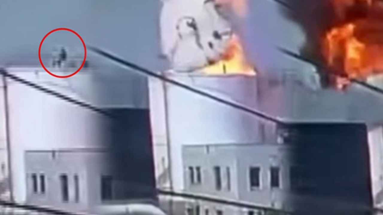 Akaryakıt tankı patladı, üstünde çalışan işçi feci şekilde can verdi