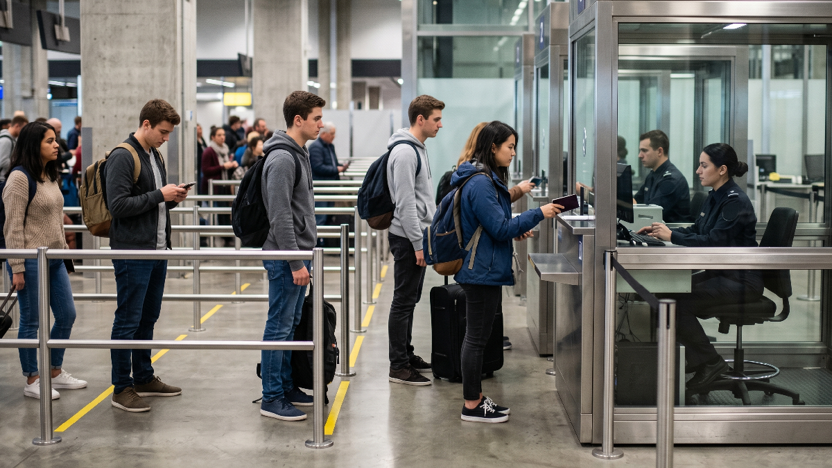 Okula dört kez pasaport kontrolünden geçerek gidiyorlar