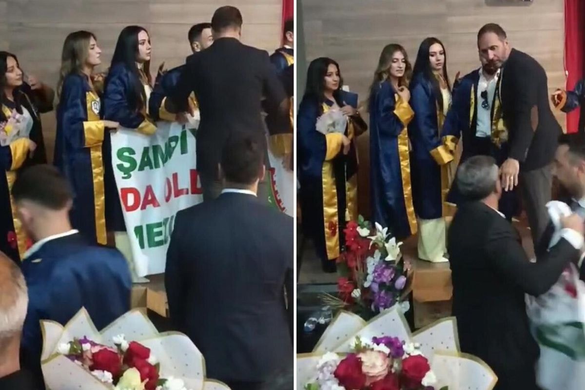 Mezuniyette Amedspor pankartı: Öğrencilerin elinden alındı