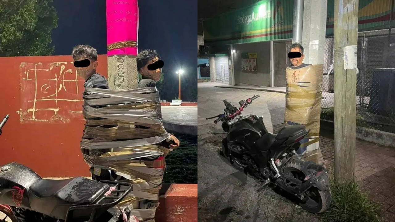 ‘Batman’ paniği: Hırsızlıkla suçladıklarını direklere bantlıyor