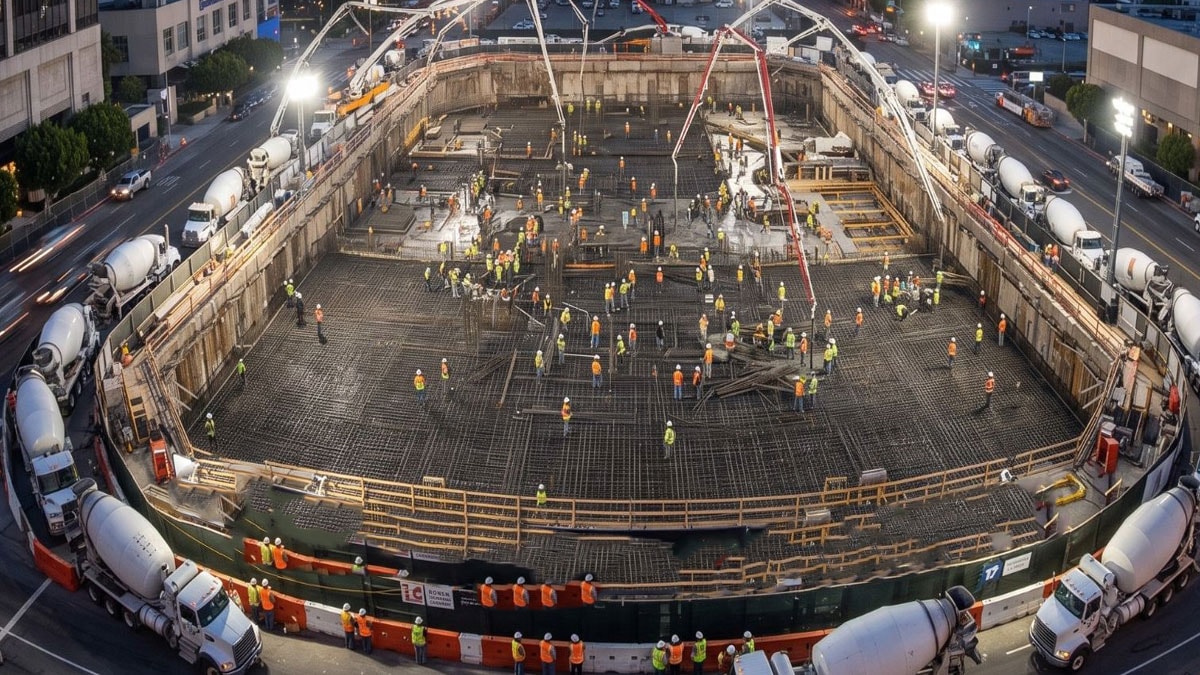 20 saatte 37 bin ton betonu 20 saatte dereler gibi akıttılar