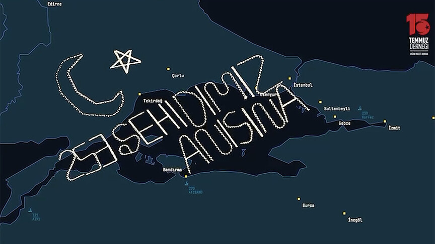 Dronlar gökyüzüne böyle yazdı: 15 Temmuz’un 253 şehidi anısına…