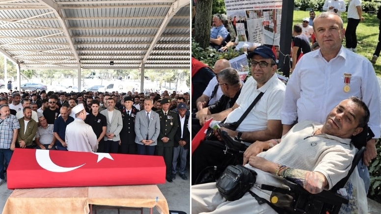 Eylemde fenalaşıp ölen gazinin cenazesine büyük katılım