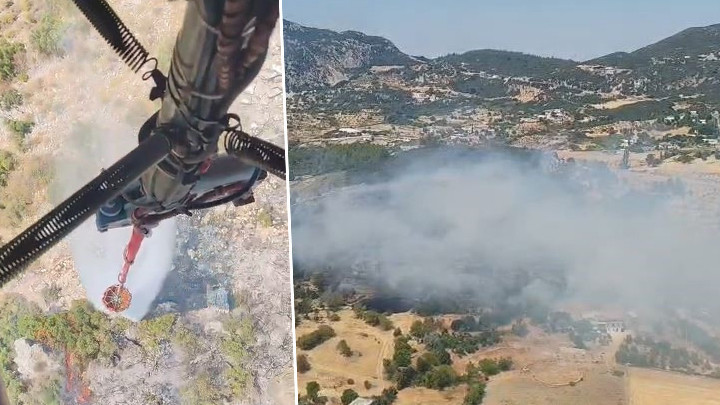 Kaş’ta orman yangını: Havadan ve karadan müdahale ediliyor