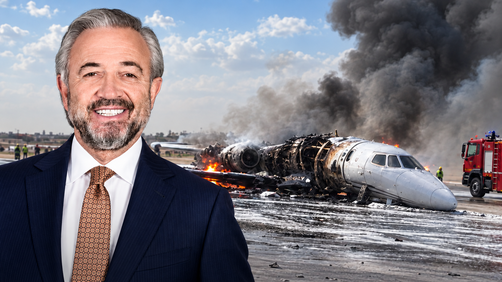 Hamdi Akın’a ait özel jet Libya’da kaza geçirip yandı