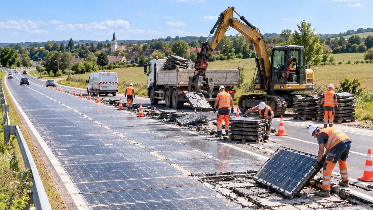 Güneşten elektrik üreten yolun ömrü kısa sürdü