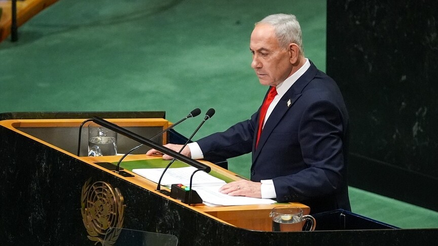 BM Genel Kurulu'nda Netanyahu konuşurken, birçok ülke temsilcisi protesto amacıyla salonu terk etti
