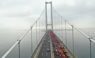 Osmangazi Köprüsü’nde ‘Cumhuriyet Koşusu’