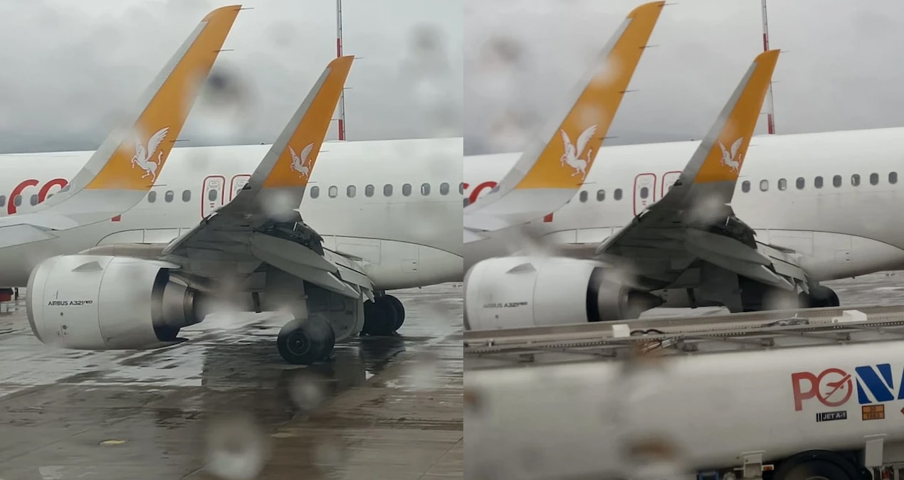 Pegasus uçağı kuş çarpması nedeniyle geri döndü