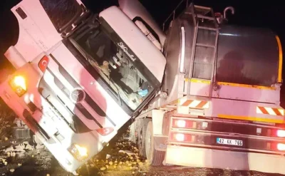 Tanker ve TIR çarpıştı: Sürücü kabinde can verdi