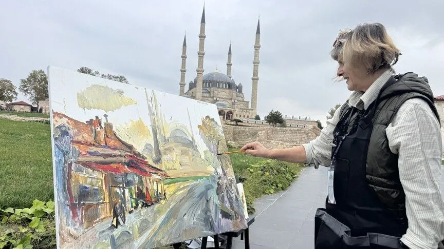 Balkan ressamları Selimiye’yi resmetti