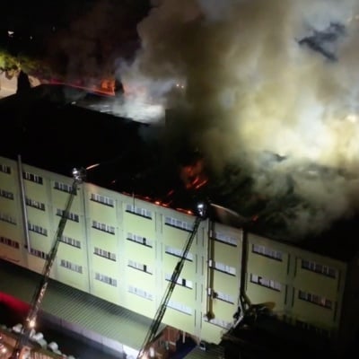 Ayakkabı fabrikasında yangın