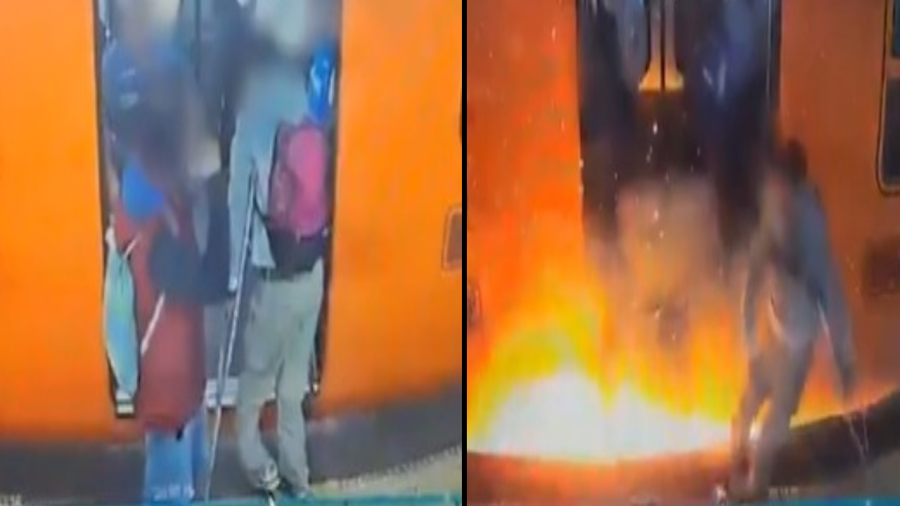 Raylara düşen koltuk değneği metroyu yaktı