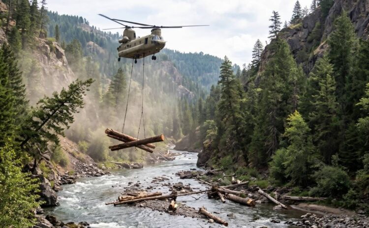 Sebebi ilginç: Helikopterle derelere 6 bin kütük bıraktılar